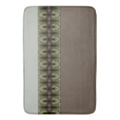 緑色の装飾的な色合いの茶色 バスマット (正面縦)