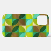 緑色の褐色と茶色の葉のパタモダンーン Case-Mate iPhoneケース (裏面 (横))