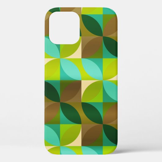 緑色の褐色と茶色の葉のパタモダンーン Case-Mate iPhoneケース (裏面)