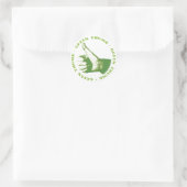 緑色の親指 ラウンドシール (バッグ)