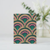 緑色の貝殻模様 ポストカード (スタンド正面)