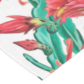 緑色の赤いサボテンのパターン ショートテーブルランナー (コーナー)