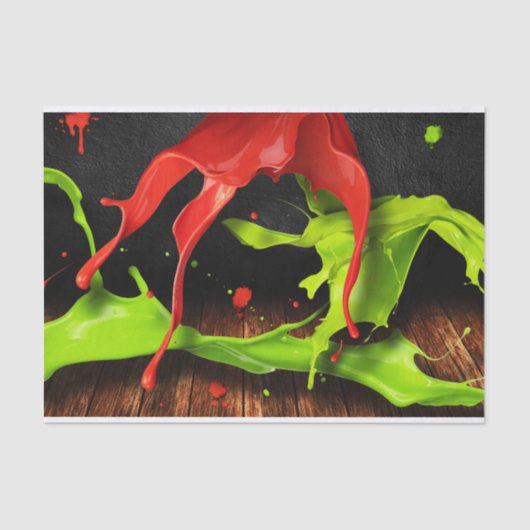 緑色の赤絵を描 薄葉紙 (正面)
