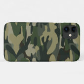 緑色の軍用迷彩パターン Case-Mate iPhoneケース (裏面(横))