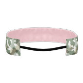 緑色の迷彩柄パターンを茶色の地色 アスレチックヘッドバンド (裏面)