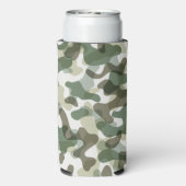 緑色の迷彩柄パターンを茶色の地色 スリム缶クーラー (Seltzer裏面)