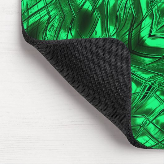 緑色の金属に星を形成する長い曲線ストローク マウスパッド (コーナー)