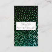 緑色の金属の斑点のあるパターン 名刺 (裏面)