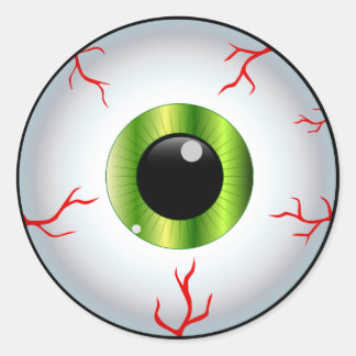 緑色の金属の眼球 ラウンドシール