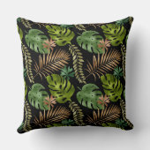 緑色の銅シダの葉パターン クッション (裏面)