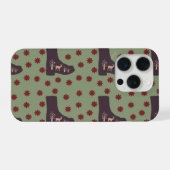 緑色の鹿のブーツ iPhoneケース (裏面横)