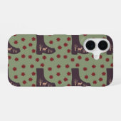 緑色の鹿のブーツ iPhone 16ケース (裏面横)
