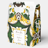 緑色の黄色地中海ののヴィンテージ結婚タイル フェイバーボックス (オープン)