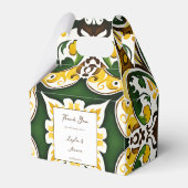 緑色の黄色地中海ののヴィンテージ結婚タイル フェイバーボックス (正面サイド)