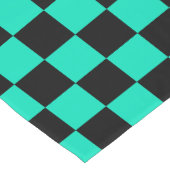 緑色の黒いチェッ市松模様にクパターン ショートテーブルランナー (コーナー)