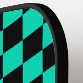 緑色の黒いチェッ市松模様にクパターン ピックルボールラケット (左詳細)