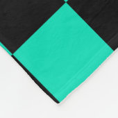 緑色の黒いチェッ市松模様にクパターン フリースブランケット (角)