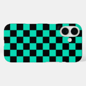 緑色の黒いチェッ市松模様にクパターン Case-Mate iPhoneケース (裏面 (横))