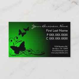 緑色の黒いフェード蝶の渦巻き名刺 名刺