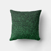 緑色の黒のスパークリーグリッター枕 クッション (裏面)