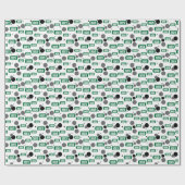 緑色の「クラス」の犬のラベルとドットのパターンのラップ ラッピングペーパー (フラット)