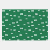 緑色の「クラス」の犬のラベルとドットのパターン ラッピングペーパーシート (正面2)