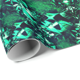 緑色の「明るい」奇妙で曲がった形 ラッピングペーパー