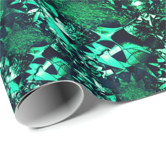 緑色の「明るい」奇妙で曲がった形 ラッピングペーパー (ロールコーナー)