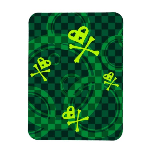 緑色のEmoパターン（円） マグネット (縦)