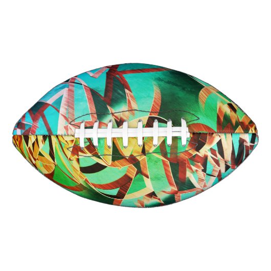 緑色または水色の背景に茶色の縞模様 アメリカンフットボール (正面)