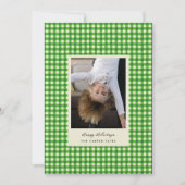 緑色よくはしゃぐの手で描いた市松模様に写真 シーズンカード (正面)