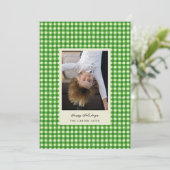 緑色よくはしゃぐの手で描いた市松模様に写真 シーズンカード (スタンド正面)
