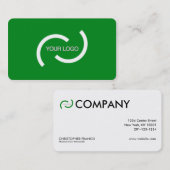 緑色エレガントのカードカスタマイズロゴを付けます。 名刺 (正面/裏面)