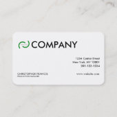 緑色エレガントのカードカスタマイズロゴを付けます。 名刺 (裏面)