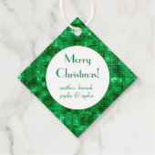 緑色エレガントのホイルパーソナライズされた フェイバータグ (裏面)