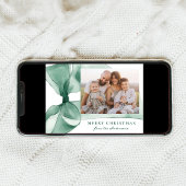 緑色エレガントの水彩弓2写真 シーズンカード