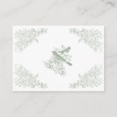 緑色エレガントの自然鳥ベビーおむつ エンクロージャーカード (裏面)