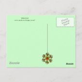 緑色エレガントの黒の孔雀 ポストカード (裏面)