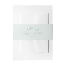 緑色エレガント手引き弓結婚の 招待状ベリーバンド