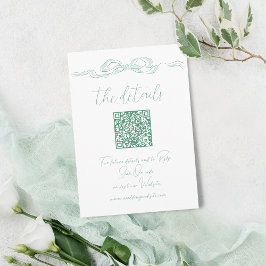 緑色エレガント手引き弓QRコード詳細 エンクロージャーカード