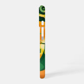 緑色オレンジ色イエローアイリッシュ抽象芸術模様 iPhone 16ケース (左側面)