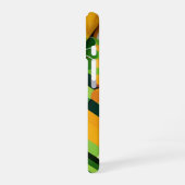 緑色オレンジ色イエローアイリッシュ抽象芸術模様 iPhone 16ケース (左側面)