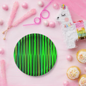 緑色カラフルのクリスマスジグザグパターン ペーパープレート (パーティー)