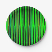 緑色カラフルのクリスマスジグザグパターン ペーパープレート (正面)