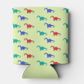 緑色カラフルの恐竜の模様 缶クーラー (裏面)