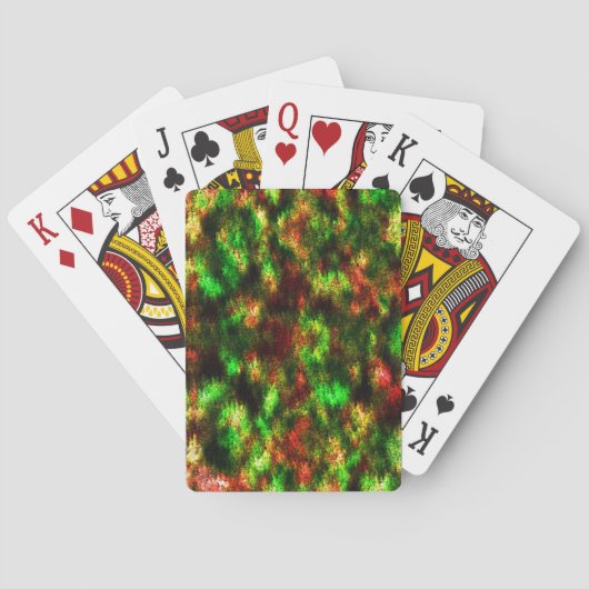 緑色カラフル、黄色から赤、羽毛効果 トランプ (裏面)
