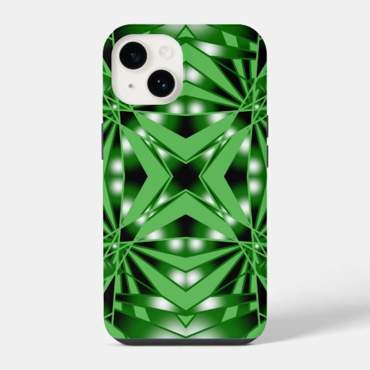 緑色グラデーション立体図 iPhoneケース (裏面)