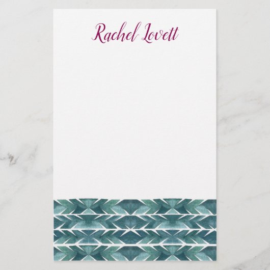 緑色サボテンのテクスチャ文房具 便箋 (正面)