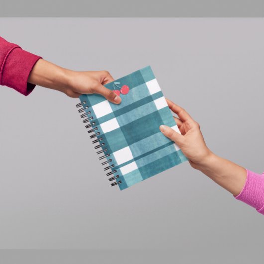 緑色シンプルのギンガム ノートブック