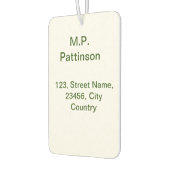 緑色シンプルのミニマルテキスト名を追加するphoto cust カーエアーフレッシュナー (左)